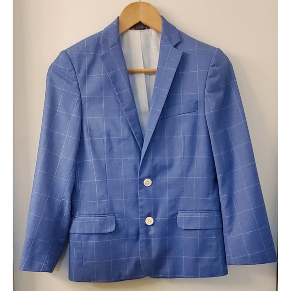 Tommy Hilfiger Other - Tommy Hilfiger Blazer TH Flex Windowpane Mazarine Blue 12 Boy's Notch Collar